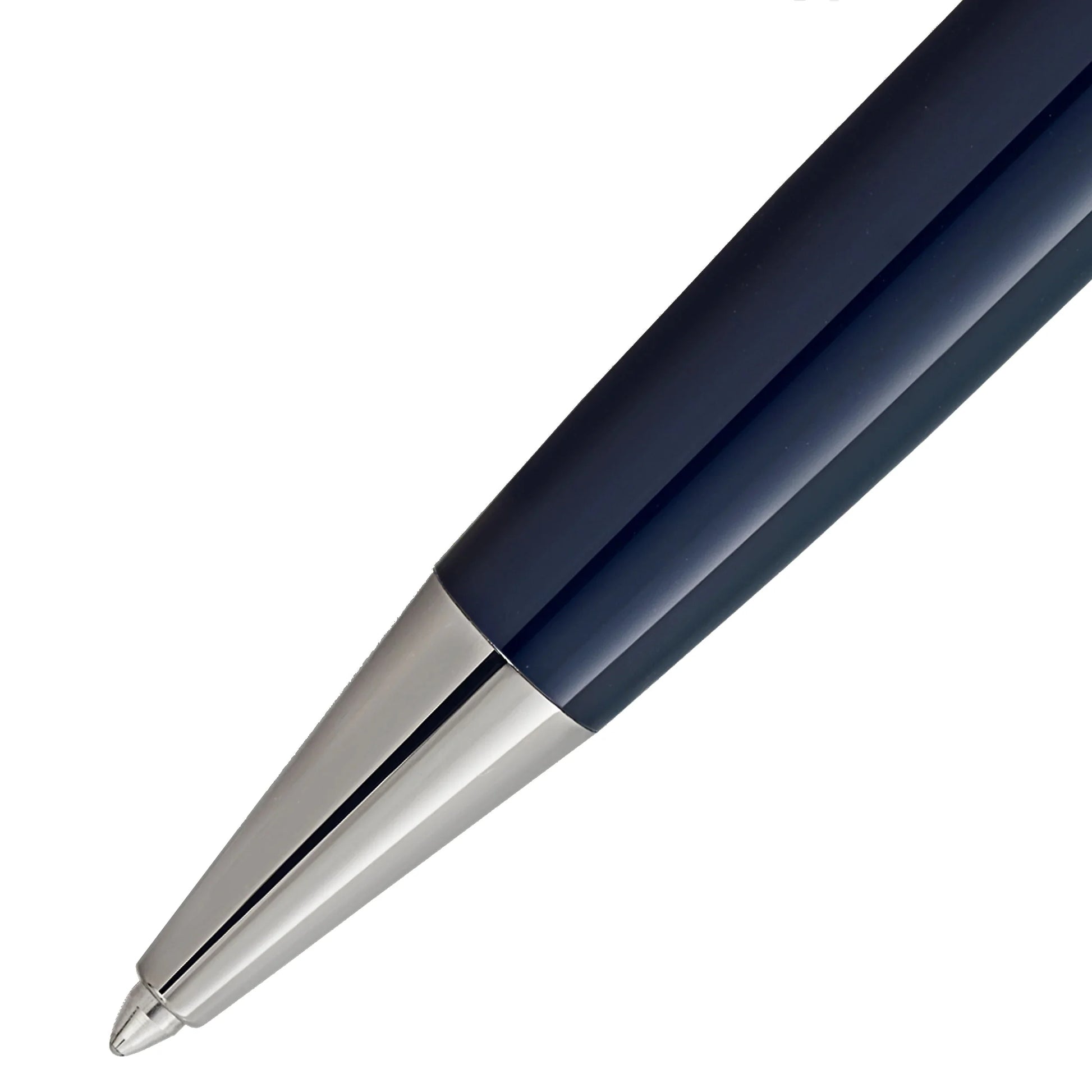 Montblanc penna sfera classique meisterstück navy blu e argento con finitura lucida per scrittura around the world