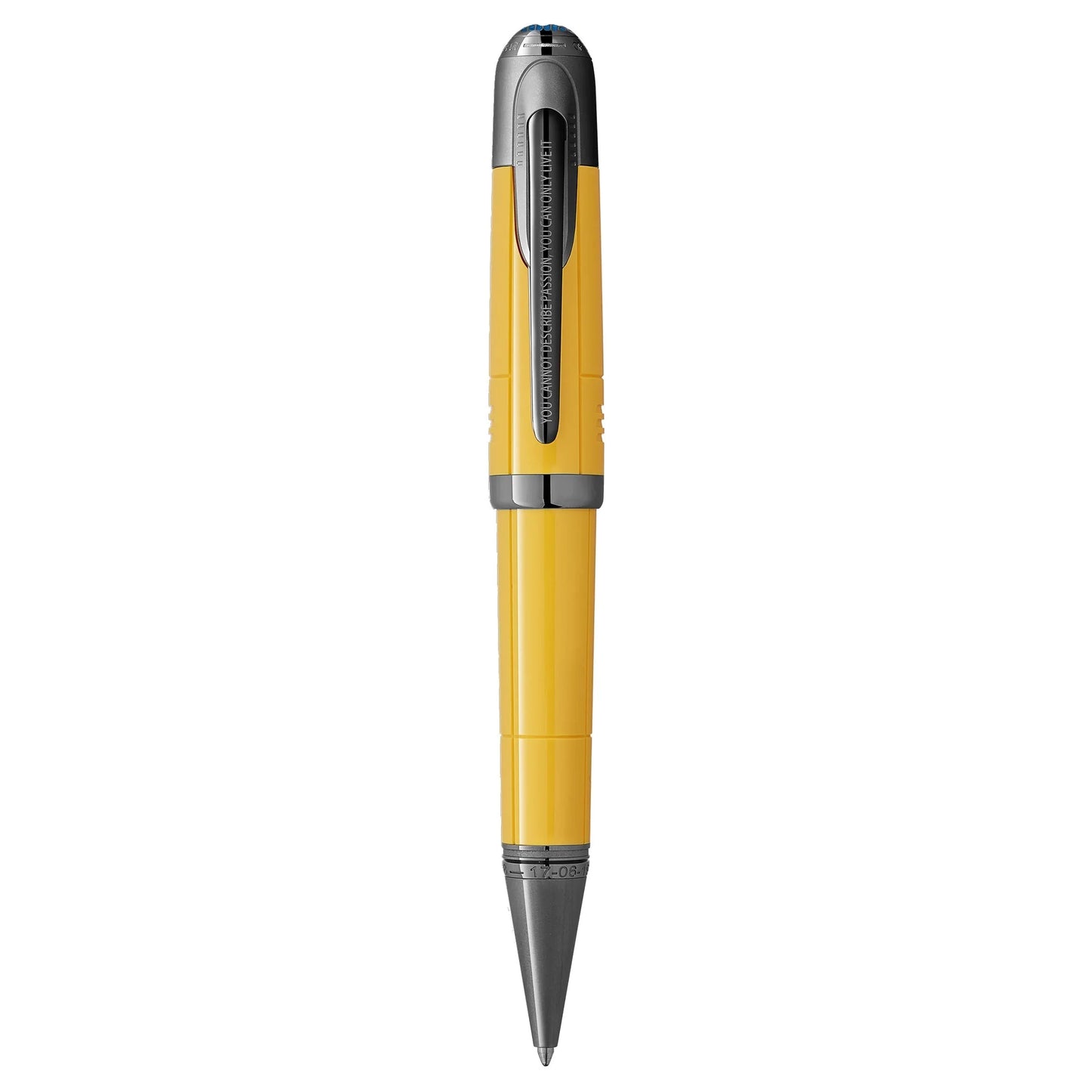 Penna a sfera montblanc great characters enzo ferrari special edition giallo modena 130663 con design moderno giallo e argento e impugnatura texturizzata