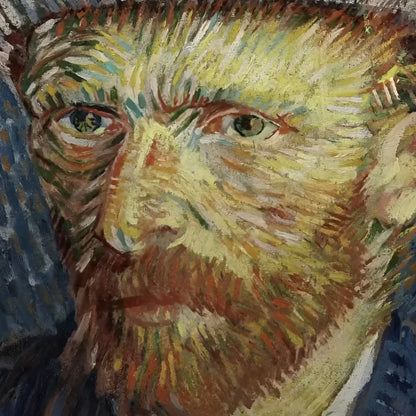 Ritratto impressionista di vincent van gogh con pennellate gialle e marroni sulla edizione limitata montblanc roller