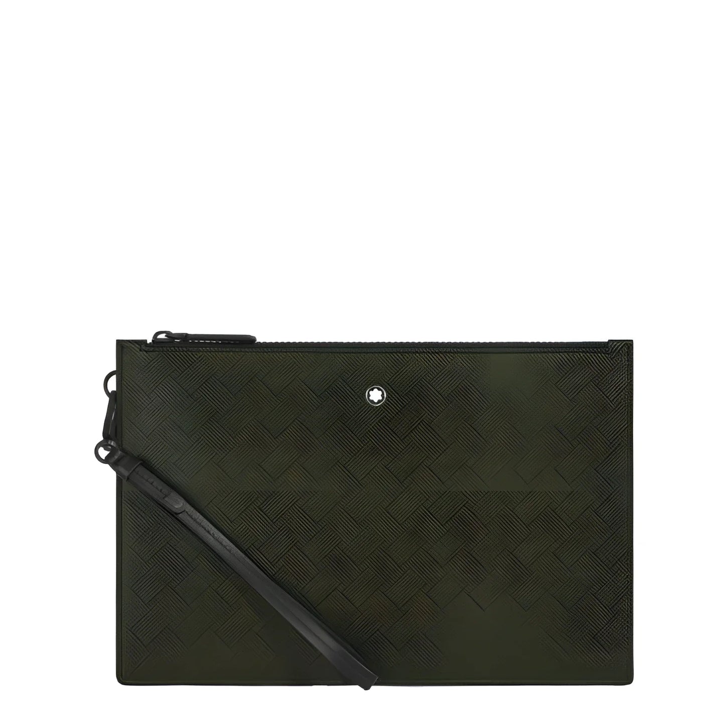 Montblanc pochette extreme 3.0 kaki in canvas verde oliva con cinturino in pelle nera e emblem montblanc argento elegante compagna distintivo motivo extreme