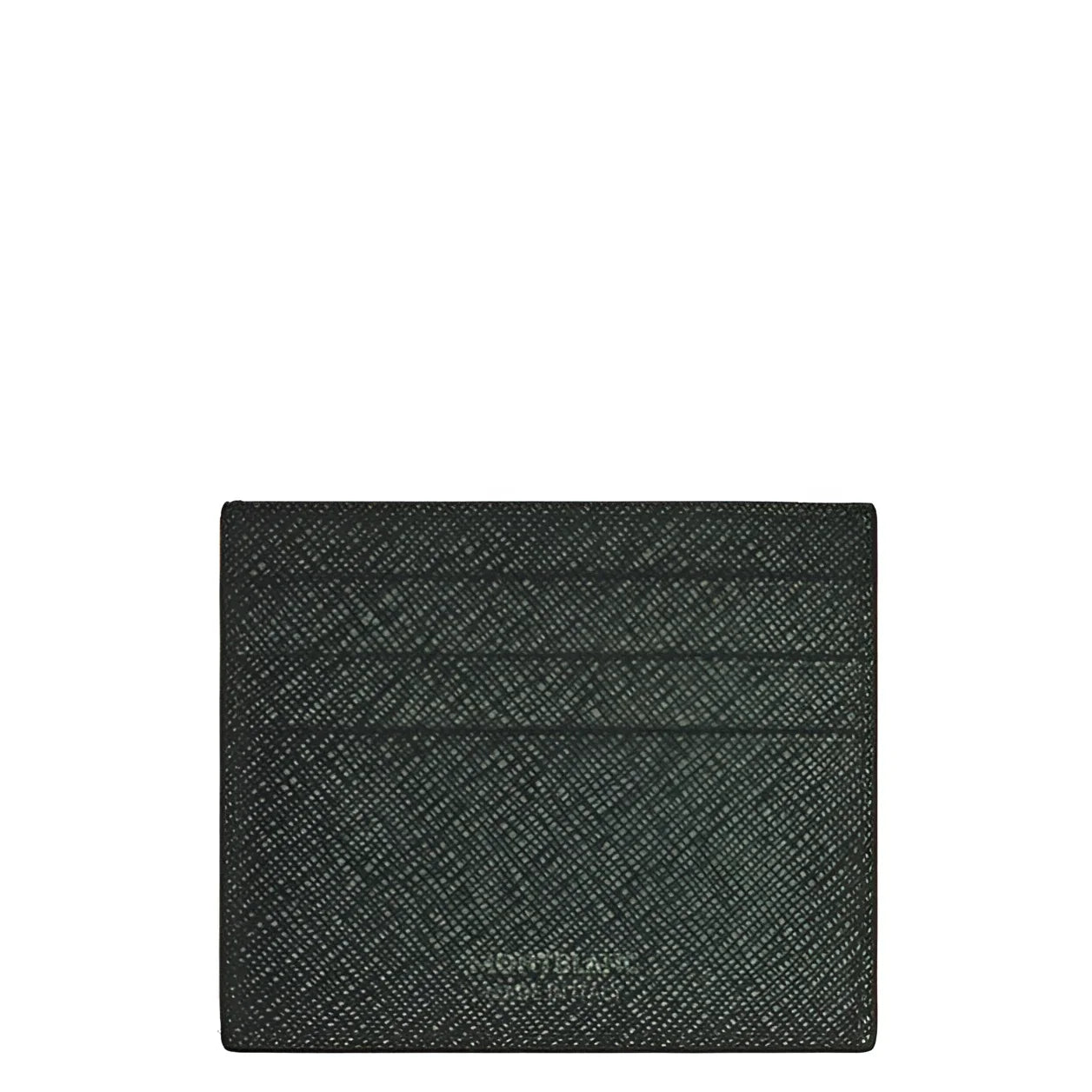 Montblanc portacarte 6 tasche sartorial tweed kaki in pelle sartorial goffrata con motivo diagonale e logo impresso