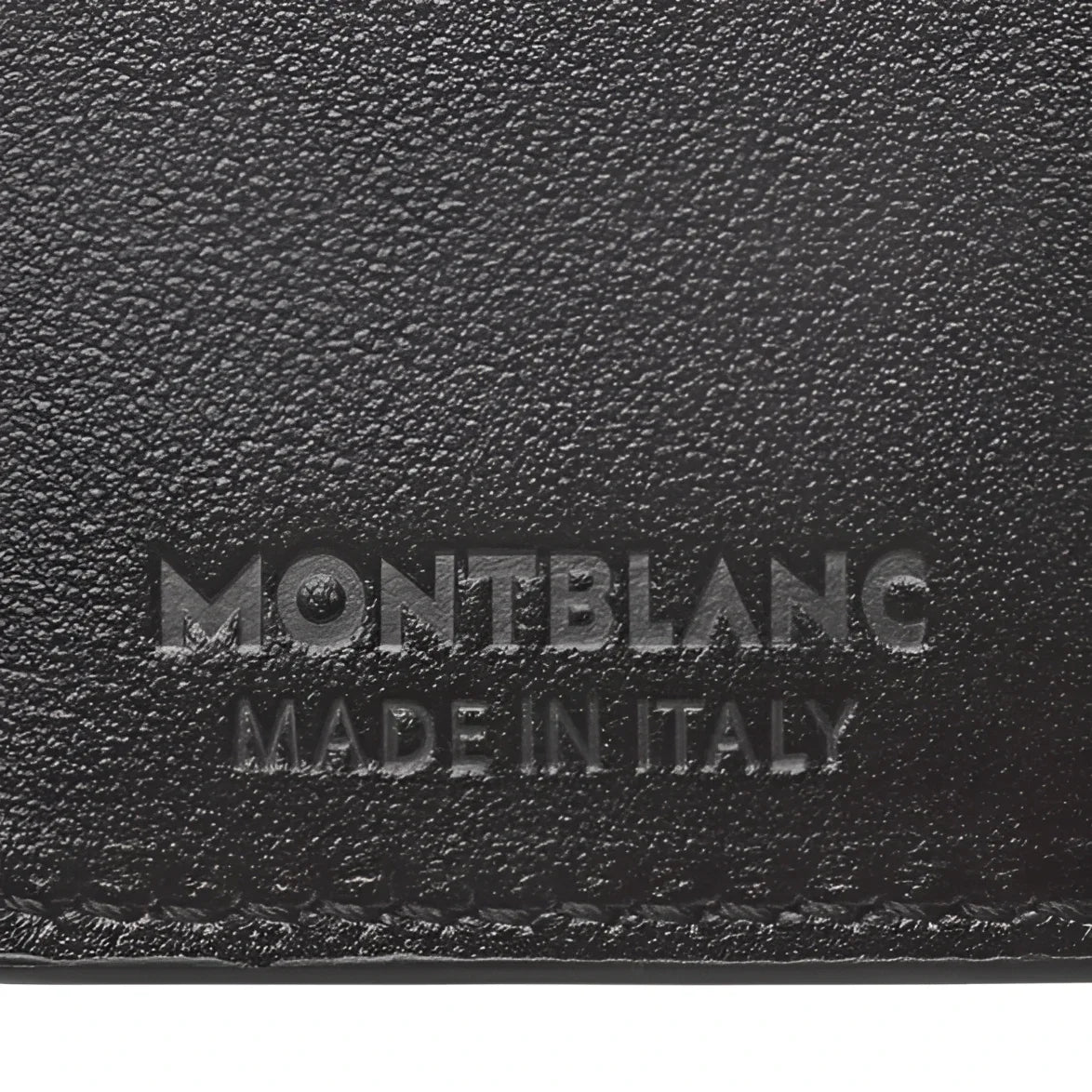 Astuccio portachiavi meisterstück nero in pelle con branding montblanc made in italy in rilievo