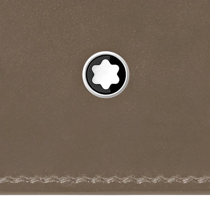 Montblanc portafoglio meisterstück con emblem montblanc circolare in pelle lucida mastice e tasche extra elegante