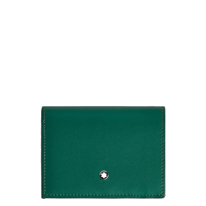 Portafoglio continental montblanc in sofisticata pelle morbida malachite verde con emblema a stella argentato centrale