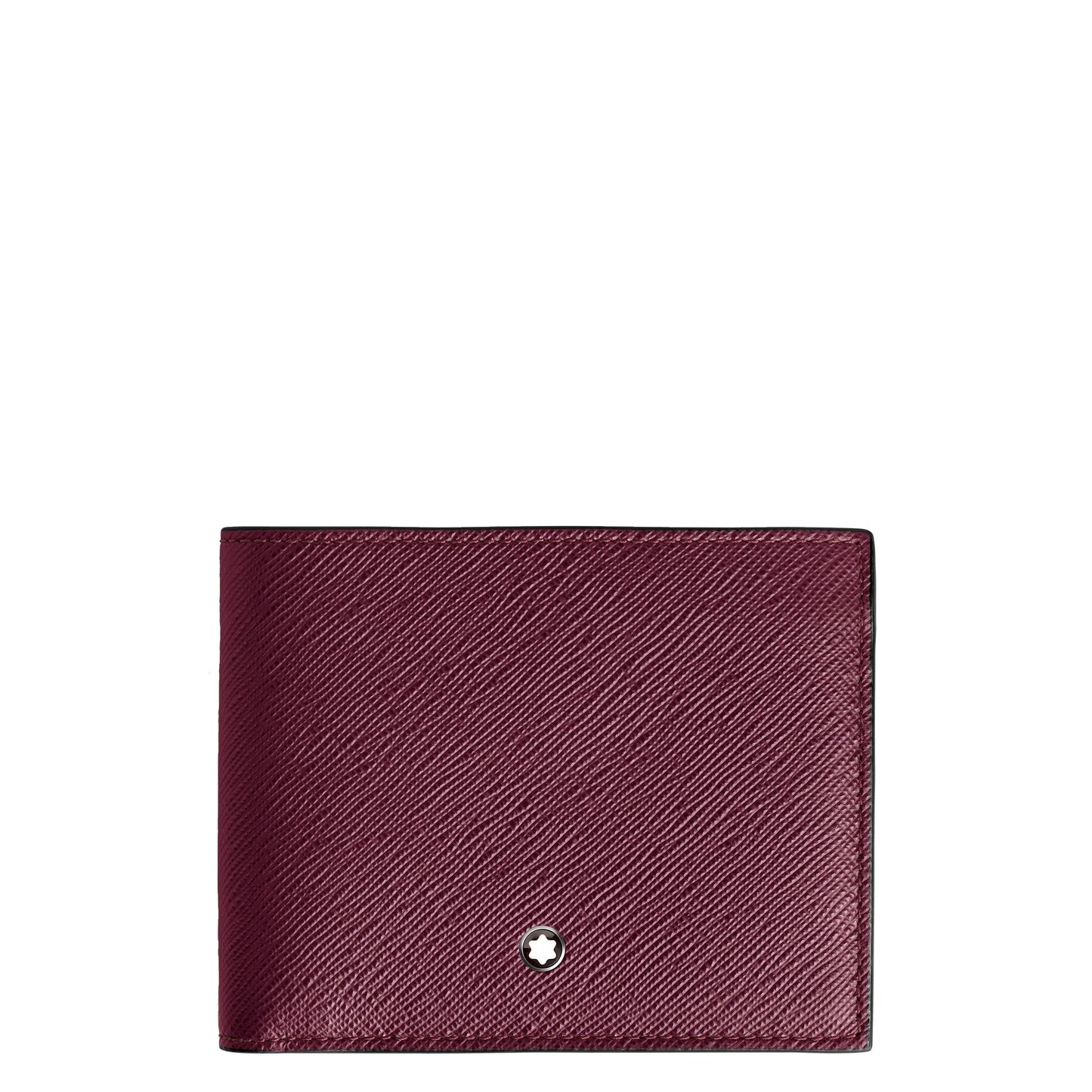 Montblanc portafoglio scomparti sartorial cassis in pelle stampa saffiano bordeaux con emblem montblanc argento