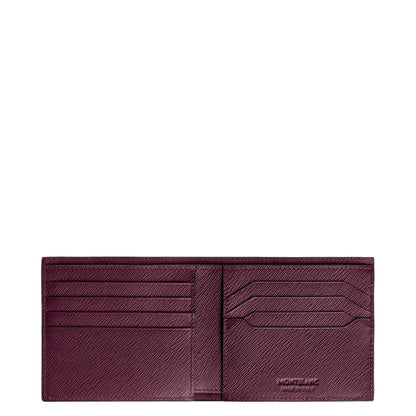 Portafoglio montblanc deep burgundy in pelle stampa saffiano con otto scomparti multi lime e cuciture precise