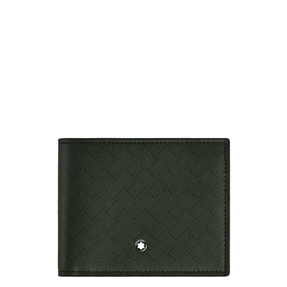 Portafoglio montblanc portafoglio extreme 3.0 6cc multikaki verde in pelle intrecciata con distintivo motivo extreme e star argento elegante alleato quotidiano