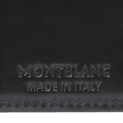 Portafoglio meisterstuck montblanc in pelle nera con logo montblanc made in italy in rilievo modello 198314
