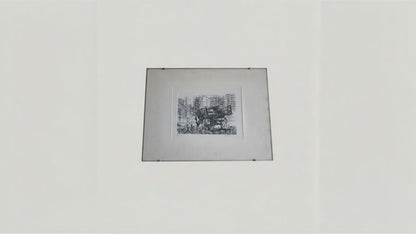 "Camion in periferia" — Renzo Vespignani, acquaforte firmata e numerata a matita, 1956
