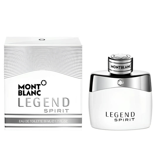 Montblanc legend spirit eau de toilette 50ml in bottiglia bianca e argento con confezione abbinata profumo incredibilmente fresco