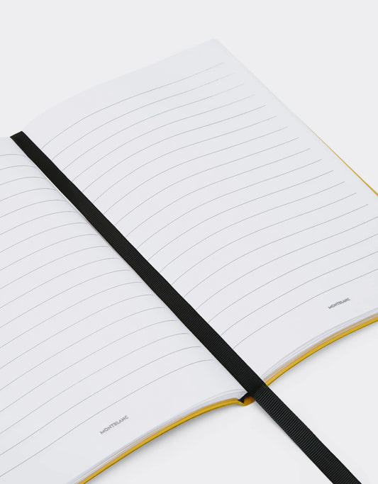 Montblanc blocco note righe great characters enzo con elastico nero e pagine bordate giallo modena