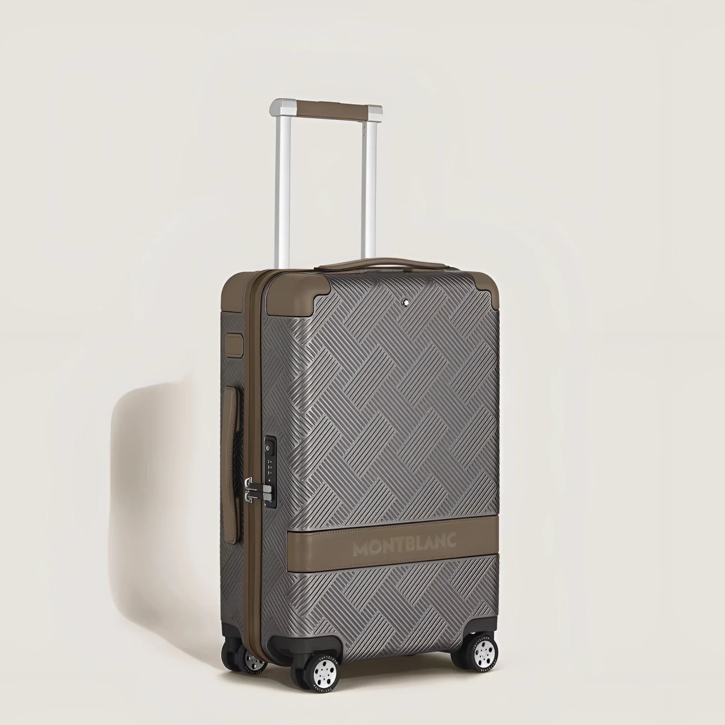 Montblanc trolley da cabina compatto my4810 extreme 3.0 argento in rigido grigio e marrone per la prossima avventura esclusiva