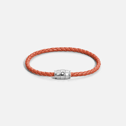 Montblanc Meisterstück Cayenne 3-ringigt stål- och läderarmband storlek S 13429160