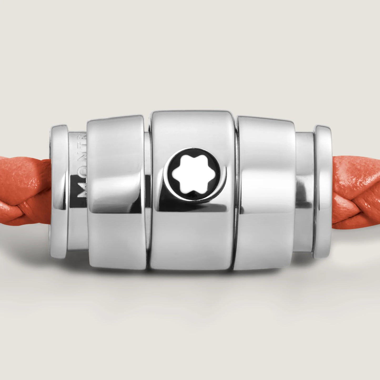 Montblanc Meisterstück Cayenne 3-ringigt stål- och läderarmband storlek S 13429160