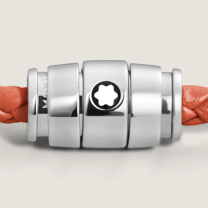 Montblanc Meisterstück Cayenne 3-ringigt stål- och läderarmband storlek S 13429160
