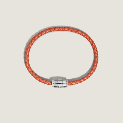 Montblanc Meisterstück Cayenne 3-ringigt stål- och läderarmband storlek S 13429160