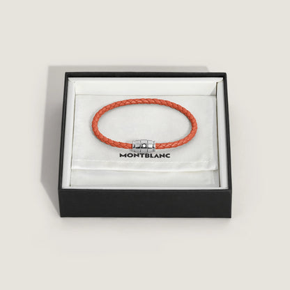 Montblanc Meisterstück Cayenne 3-ringigt stål- och läderarmband storlek S 13429160