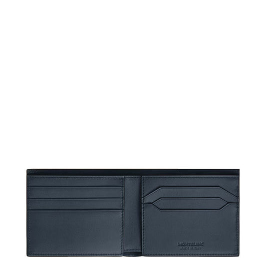 Montblanc plånbok med 6 fickor Meisterstück läder blå sammet 220446