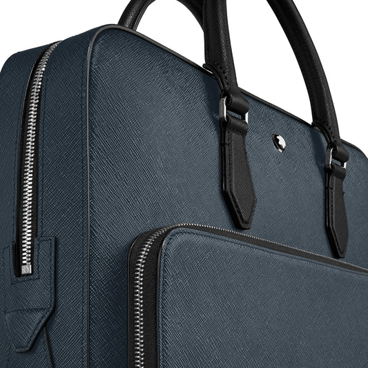 Montblanc Sartorial Medium Dokumentväska i Blå Tweed 220332