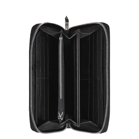 Montblanc Sartorial tweedblå 12cc plånbok med dragkedja 220365