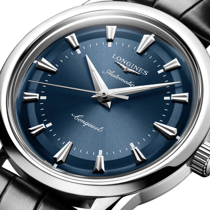 Longines Conquest Heritage 38mm blå automatisk stålklocka L1.649.4.92.2,