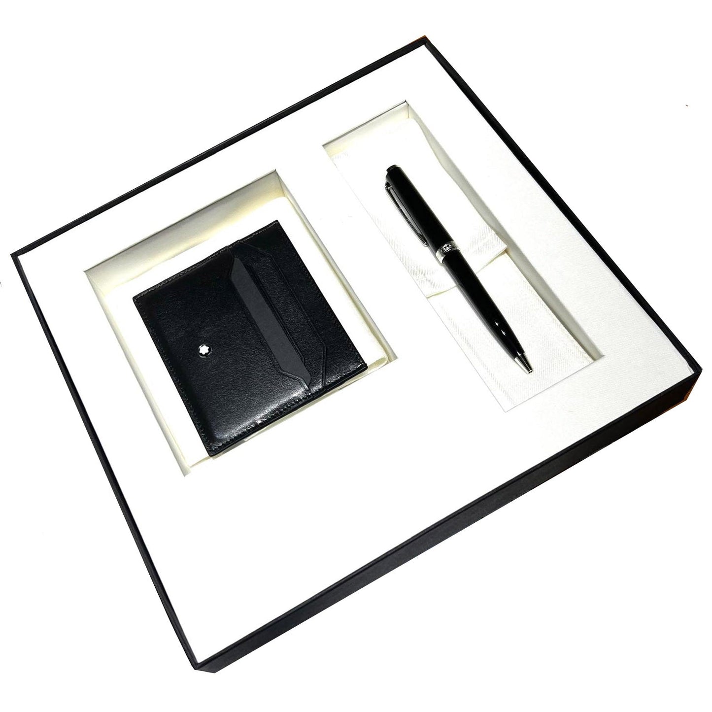 Montblanc set Pix-kula och kreditkortshållare 6cc Meisterstück svart 137793