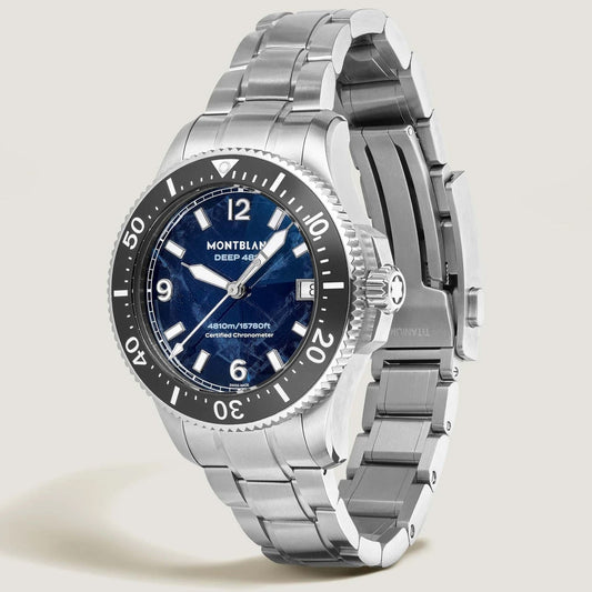 Montblanc Iced Sea 0 Oxygen Deep 4810 43mm Blå Automatisk Titanklocka 135634