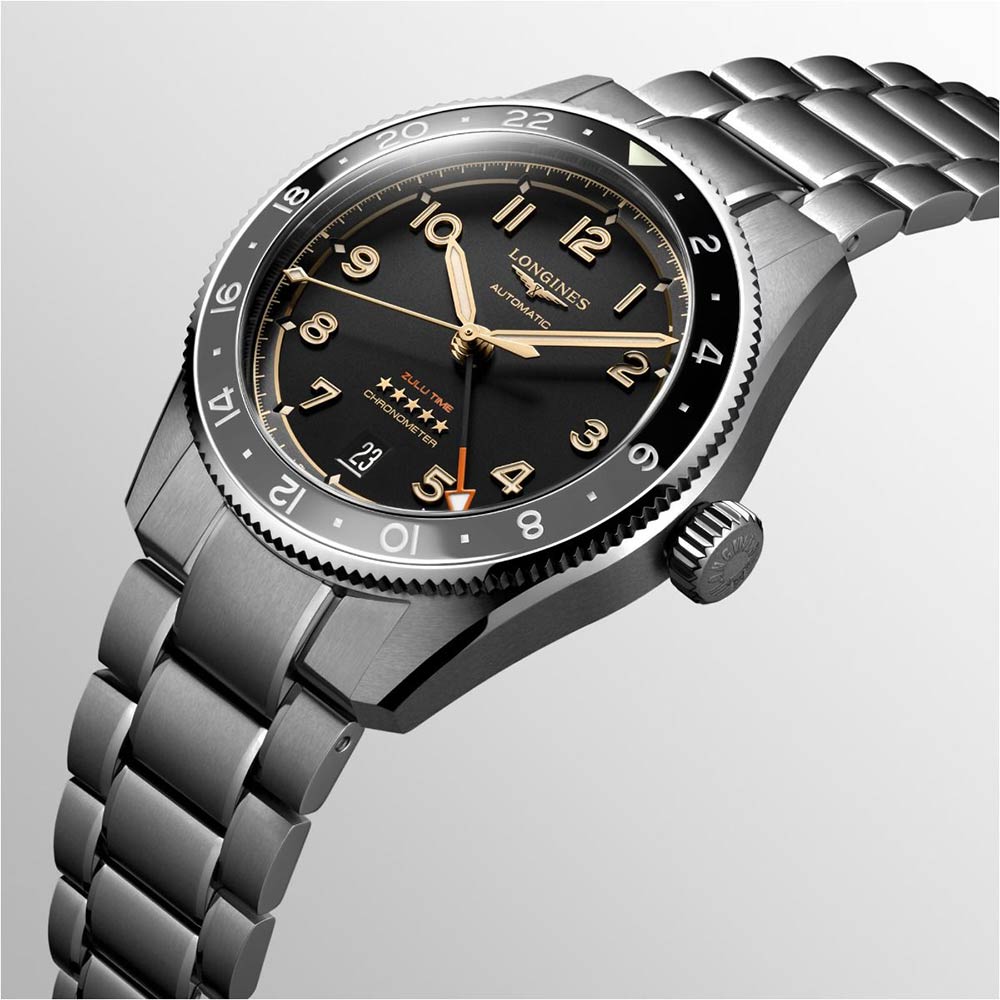 Longines orologio Spirit Zulu Time 39mm antracite automatico titanio L3.802.1.53.6