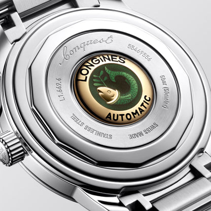 Longines orologio Conquest Heritage 38mm blu automatico acciaio L1.649.4.92.6