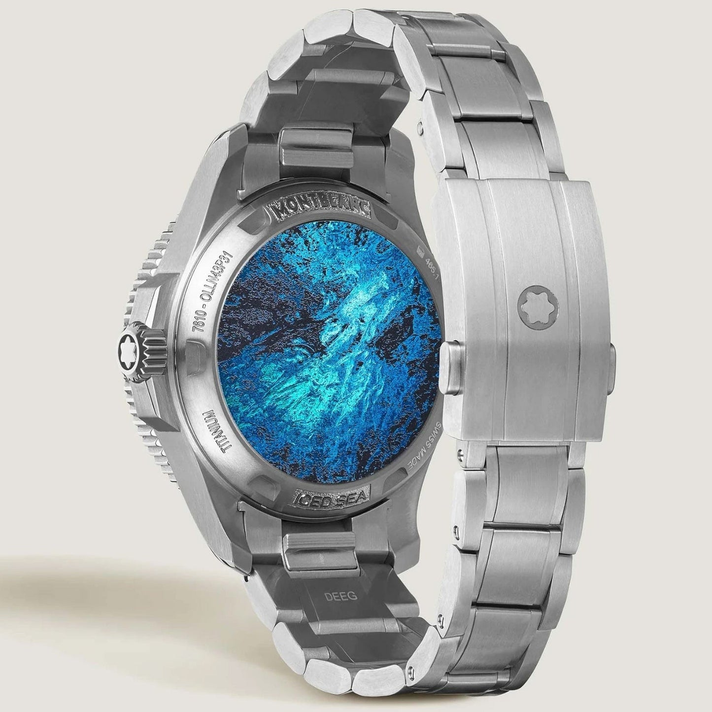 Montblanc Iced Sea 0 Oxygen Deep 4810 43mm Blå Automatisk Titanklocka 135634