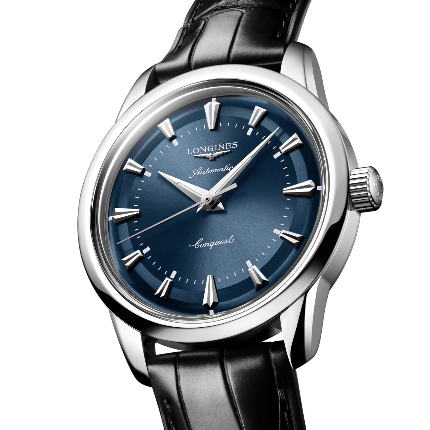 Longines Conquest Heritage 38mm blå automatisk stålklocka L1.649.4.92.2,