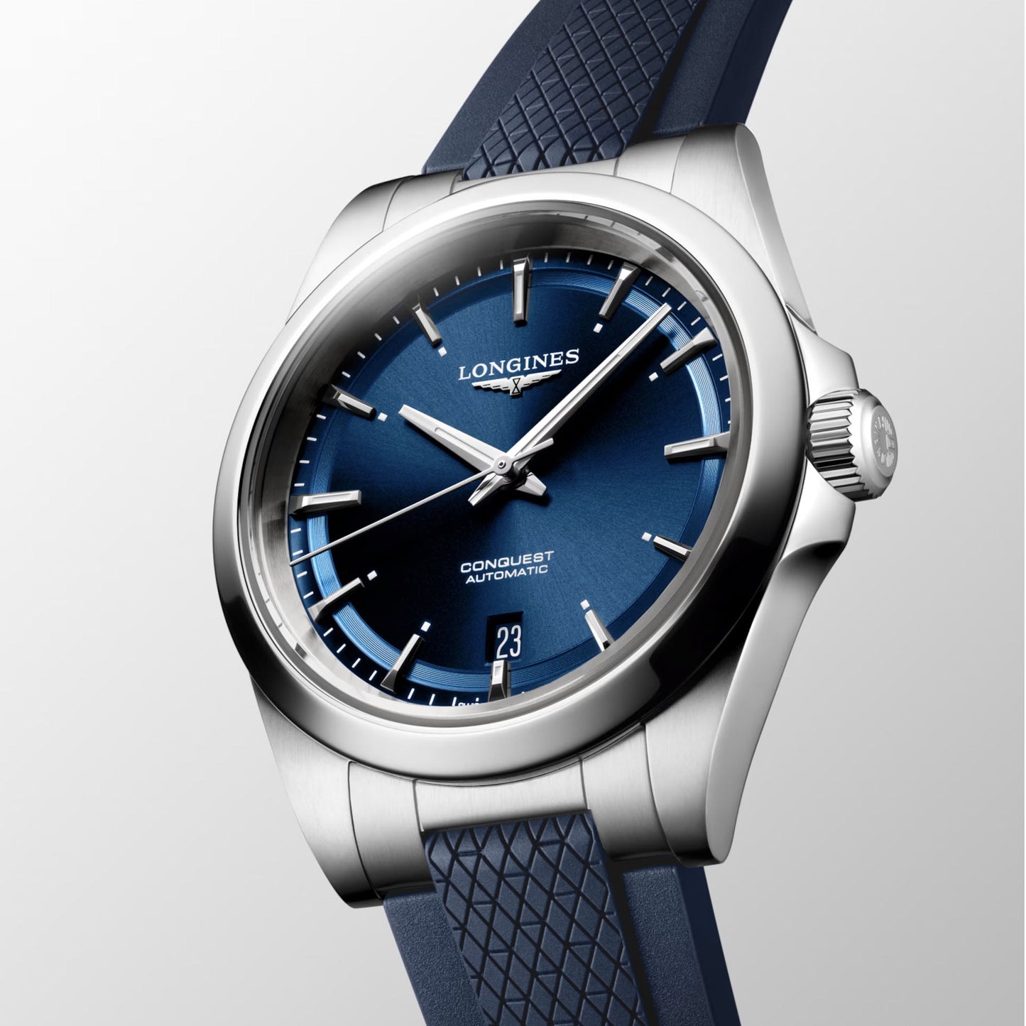 Longines Conquest 38mm blå automatisk stålklocka L3.720.4.92.9