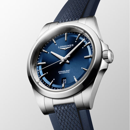 Longines Conquest 38mm blå automatisk stålklocka L3.720.4.92.9