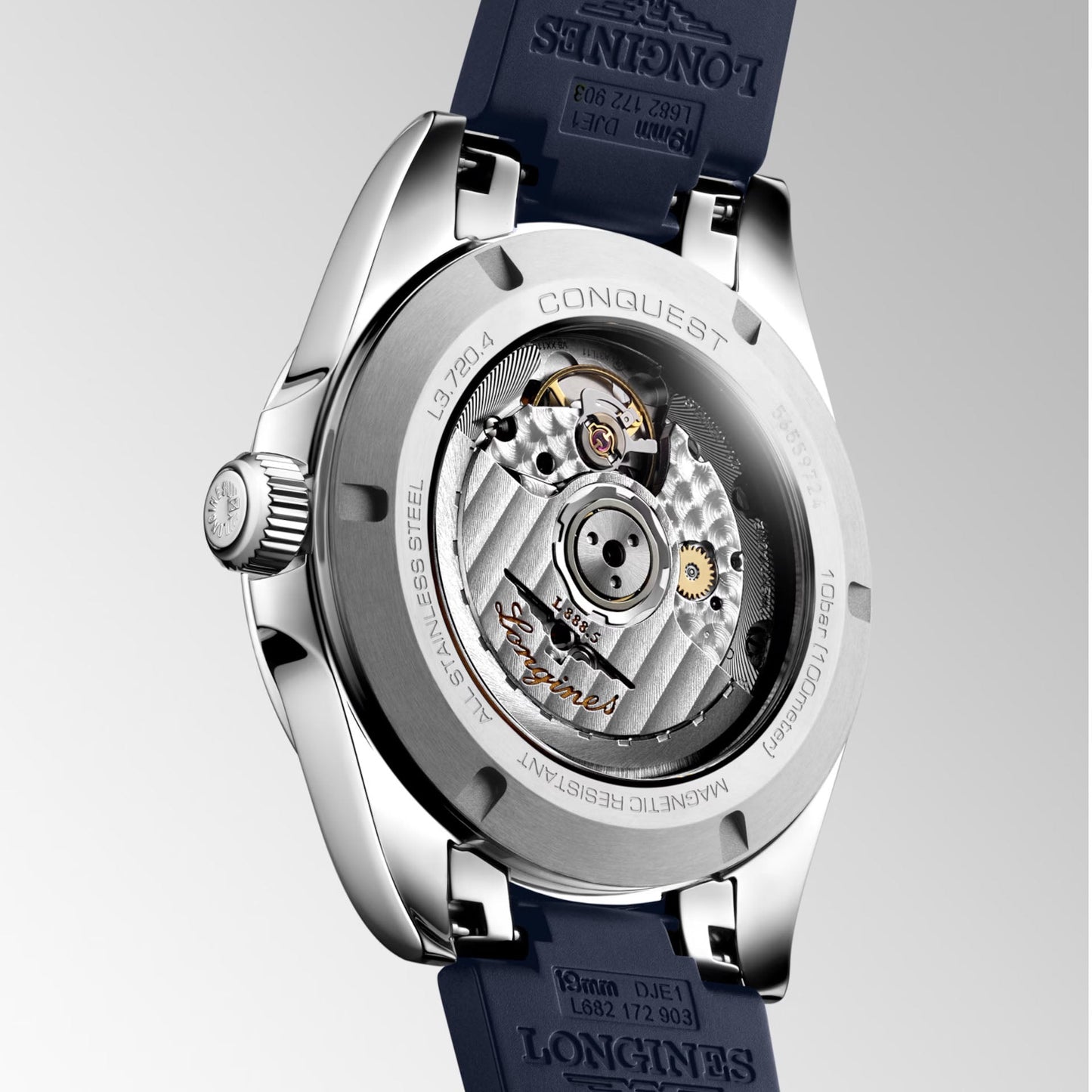 Longines Conquest 38mm blå automatisk stålklocka L3.720.4.92.9