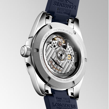 Longines Conquest 38mm blå automatisk stålklocka L3.720.4.92.9