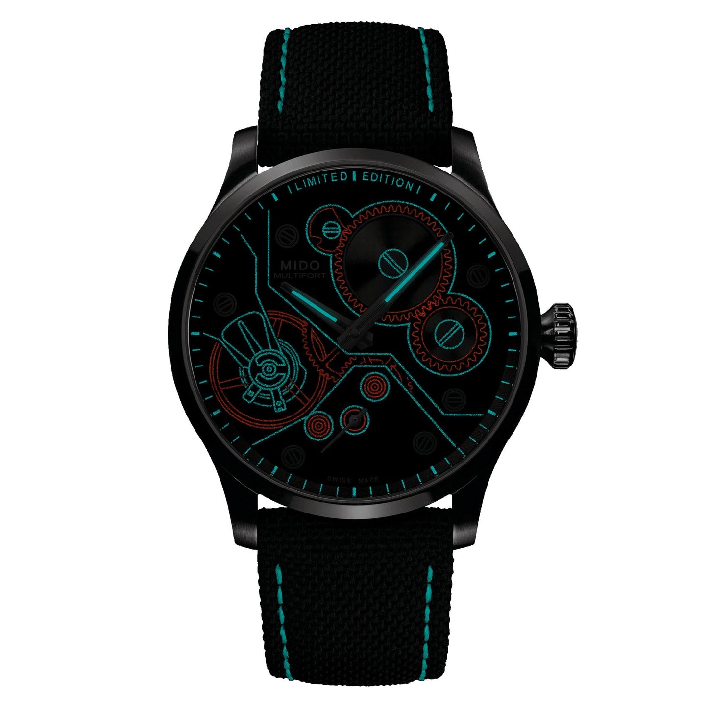 Mido Multifort mekanisk klocka Limited Edition 999 delar 44 mm antracit manuell uppdragning stål M038.605.11.060.00