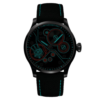 Mido Multifort mekanisk klocka Limited Edition 999 delar 44 mm antracit manuell uppdragning stål M038.605.11.060.00